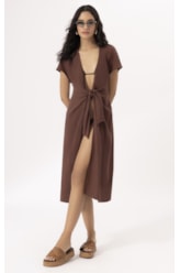 Saida Midi Cotton Plage Marrom