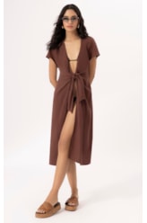 Saída Midi Cotton Plage Marrom