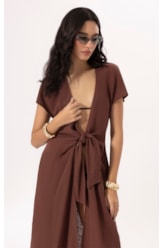 Saída Midi Cotton Plage Marrom