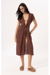 Saída Midi Cotton Plage Marrom