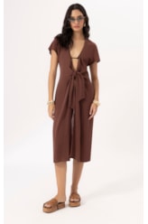 Saída Midi Cotton Plage Marrom