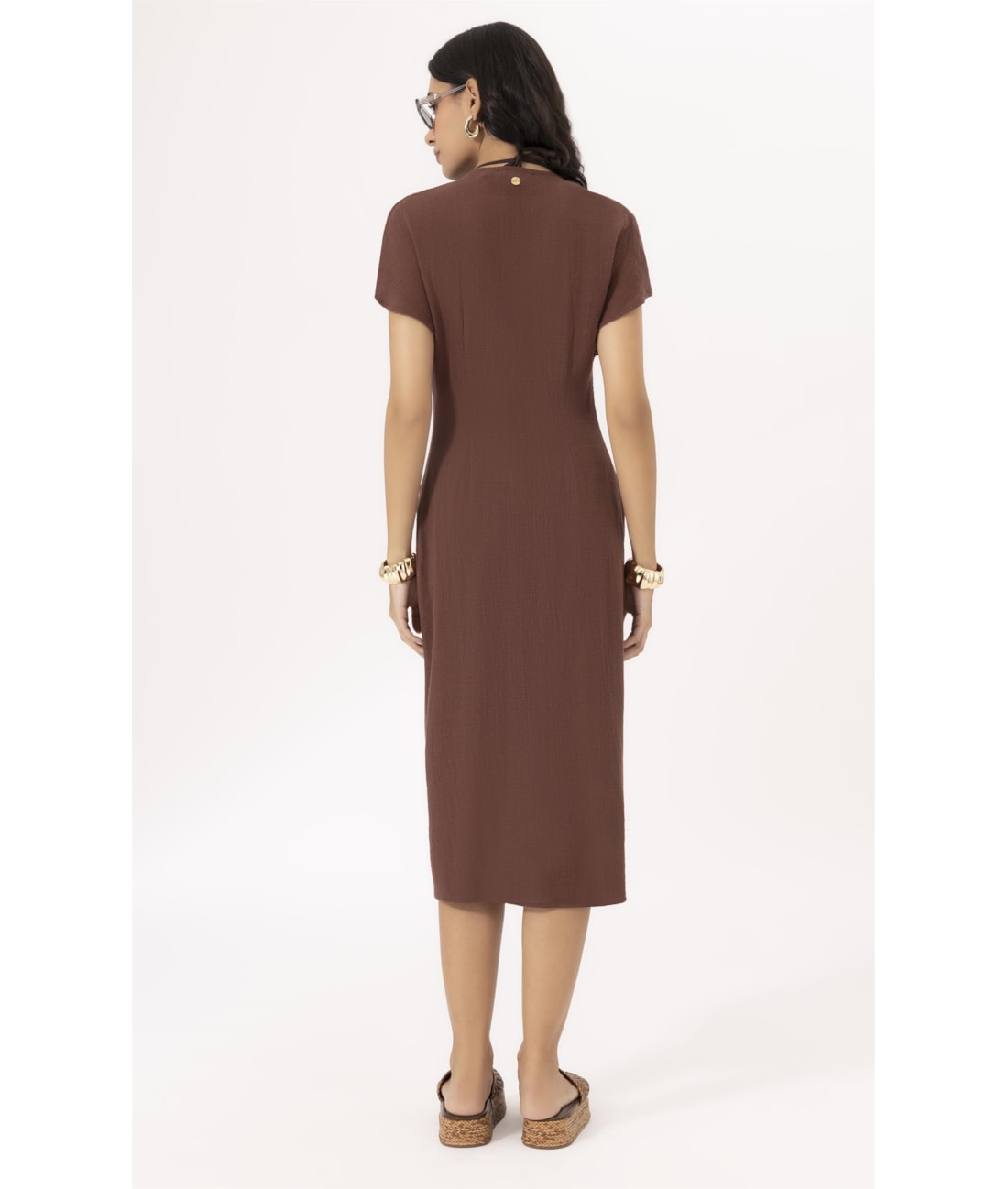 Saida Midi Cotton Plage Marrom