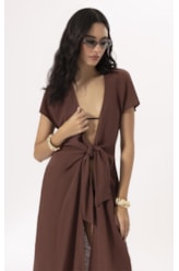 Saida Midi Cotton Plage Marrom