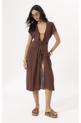 Saida Midi Cotton Plage Marrom