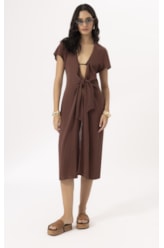 Saida Midi Cotton Plage Marrom