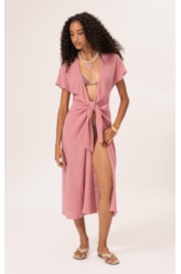 Saida Midi Cotton Plage Rosa