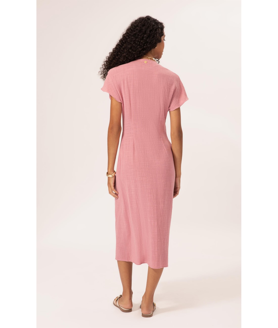 Saida Midi Cotton Plage Rosa