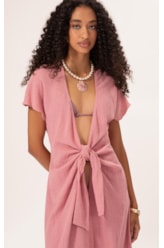 Saida Midi Cotton Plage Rosa