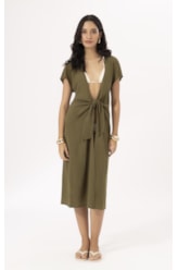 Saida Midi Cotton Plage Verde Militar