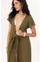 Saída Midi Cotton Plage Verde Militar