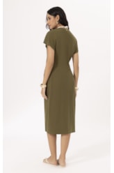 Saida Midi Cotton Plage Verde Militar