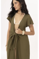 Saida Midi Cotton Plage Verde Militar