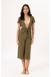 Saída Midi Cotton Plage Verde Militar