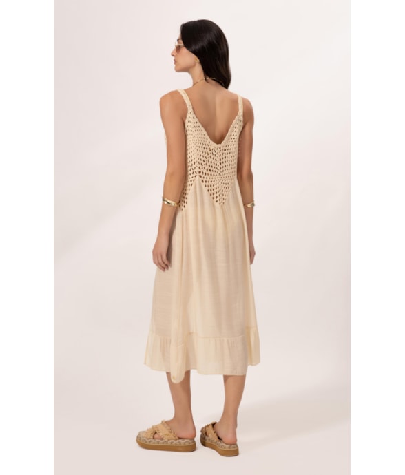 Saída Midi Crochê Mix Amarelo Manteiga
