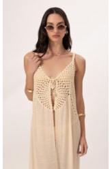 Saída Midi Crochê Mix Amarelo Manteiga