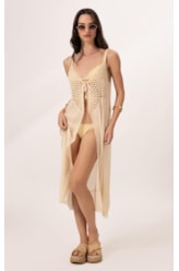 Saída Midi Crochê Mix Amarelo Manteiga