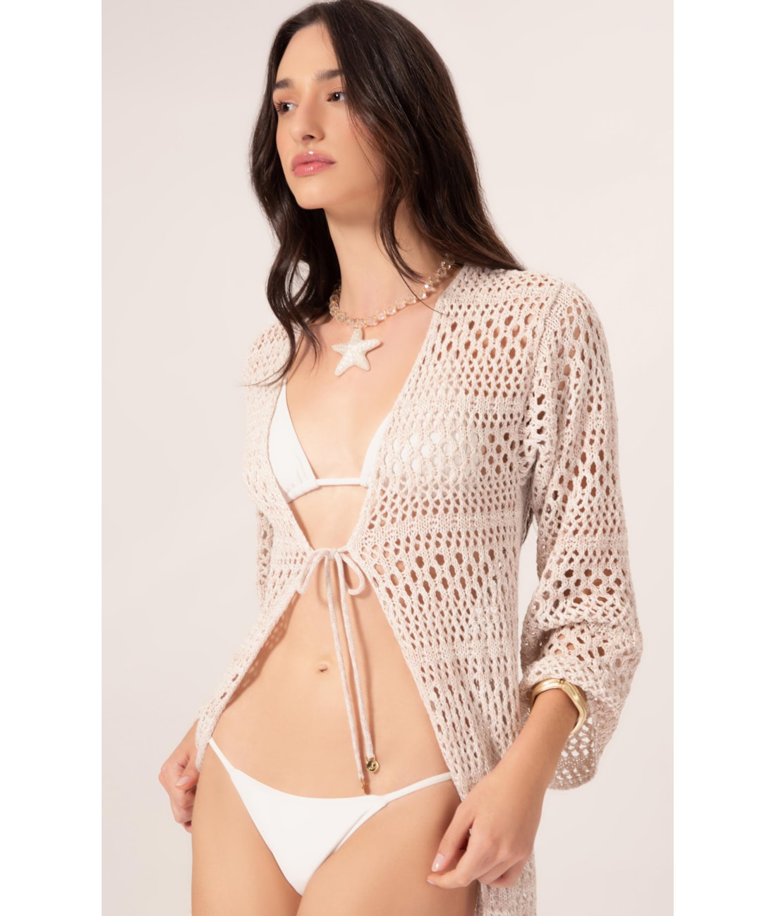 Saída Tricot Mesh Mescla Sandy Mescla