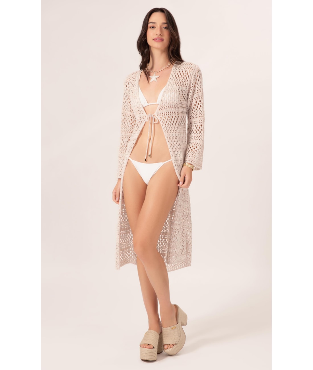 Saída Tricot Mesh Mescla Sandy Mescla