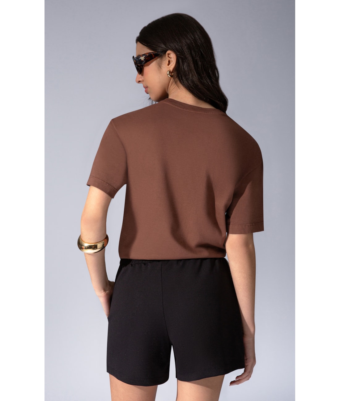Short Bicolor Ponto Roma Preto