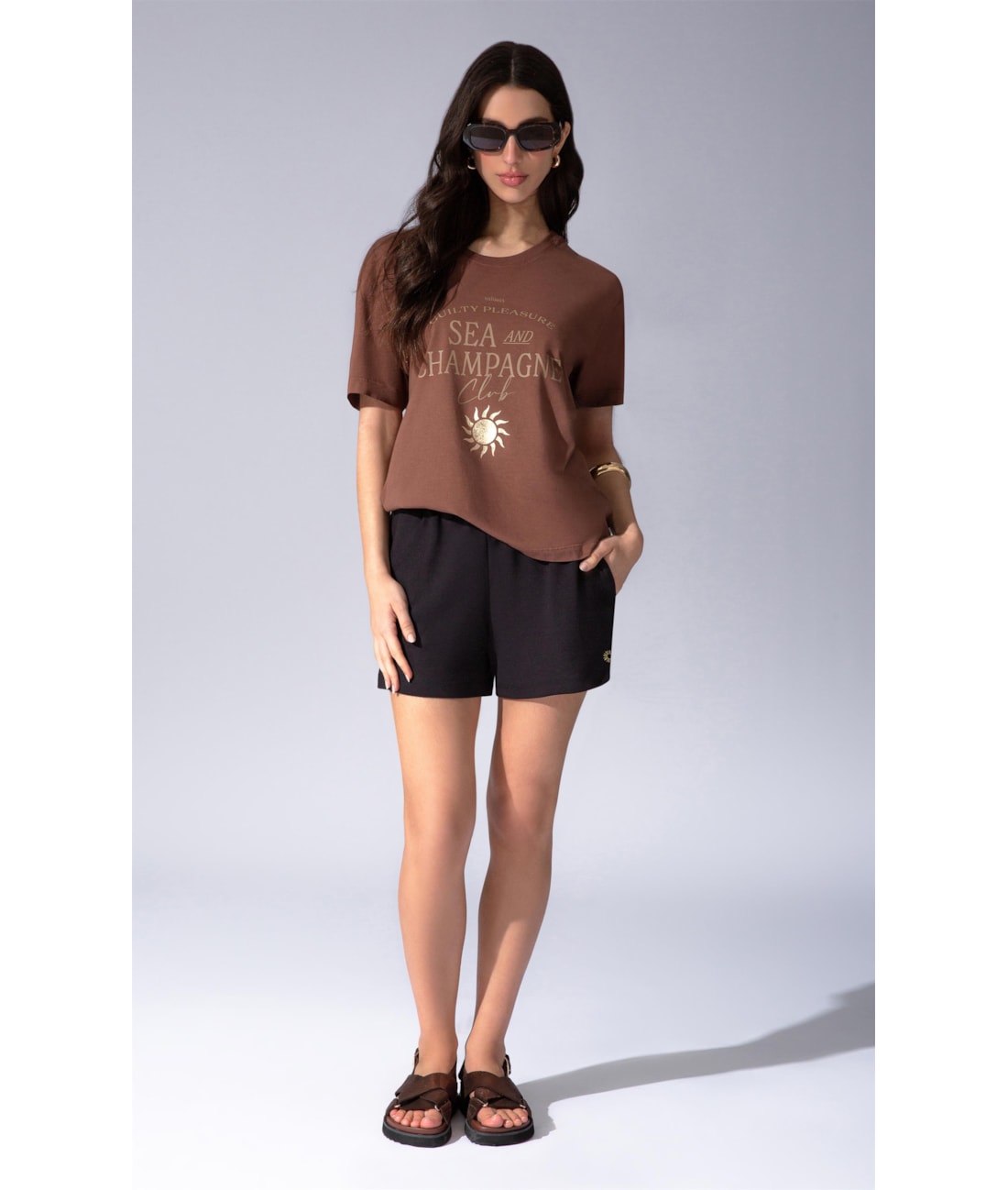 Short Bicolor Ponto Roma Preto