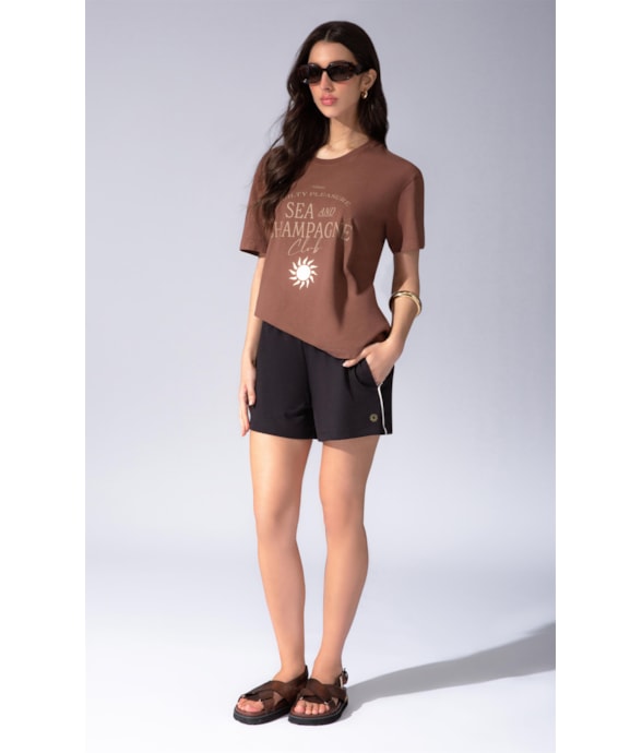Short Bicolor Ponto Roma Preto