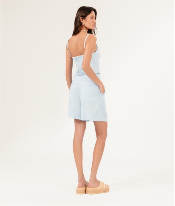 Short Cambraia Fiji Azul Claro