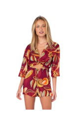 Short Clochard Angela Estamp. Vinho