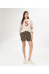 Short Color Twill Tenis Tabaco