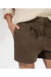Short Color Twill Tenis Tabaco