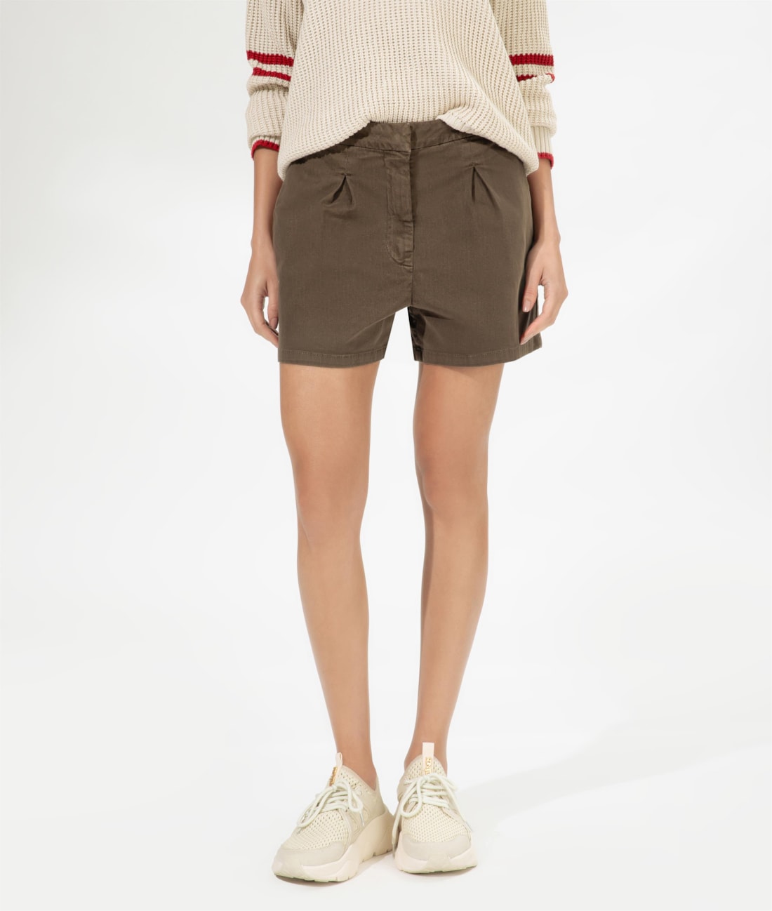 Short Color Twill Tenis Tabaco