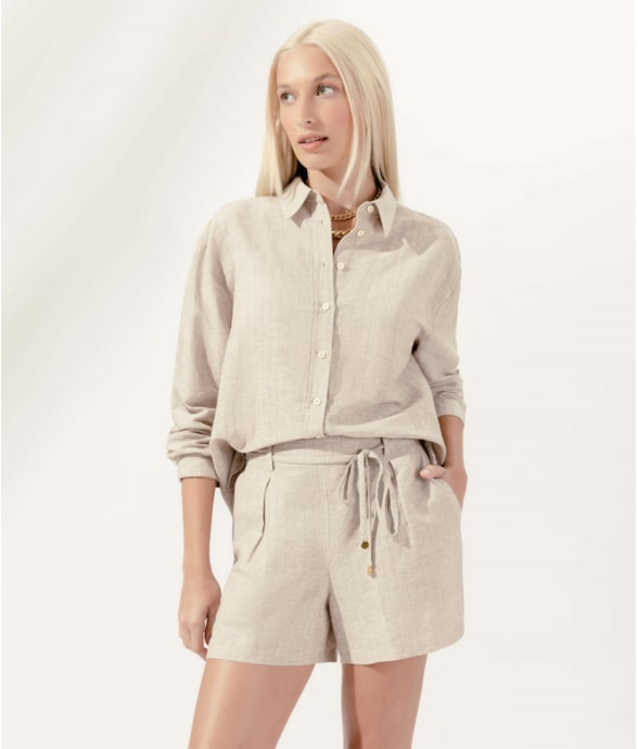 Short Cotton Linen Natural