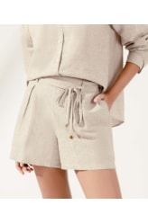 Short Cotton Linen Natural