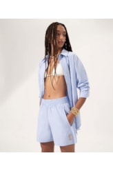 Short Cotton Stripes Sports Azul Bic