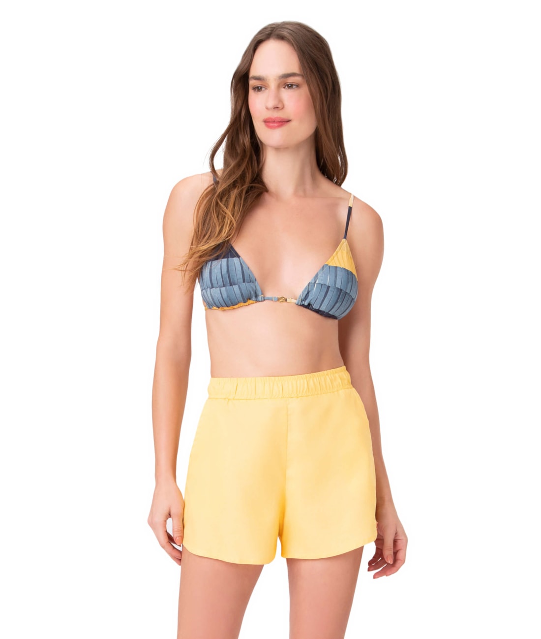 Short Holiday Linen Gaze Amarelo