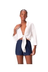 Short Holiday Linen Gaze Marinho