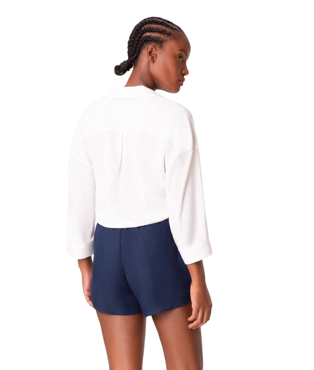 Short Holiday Linen Gaze Marinho