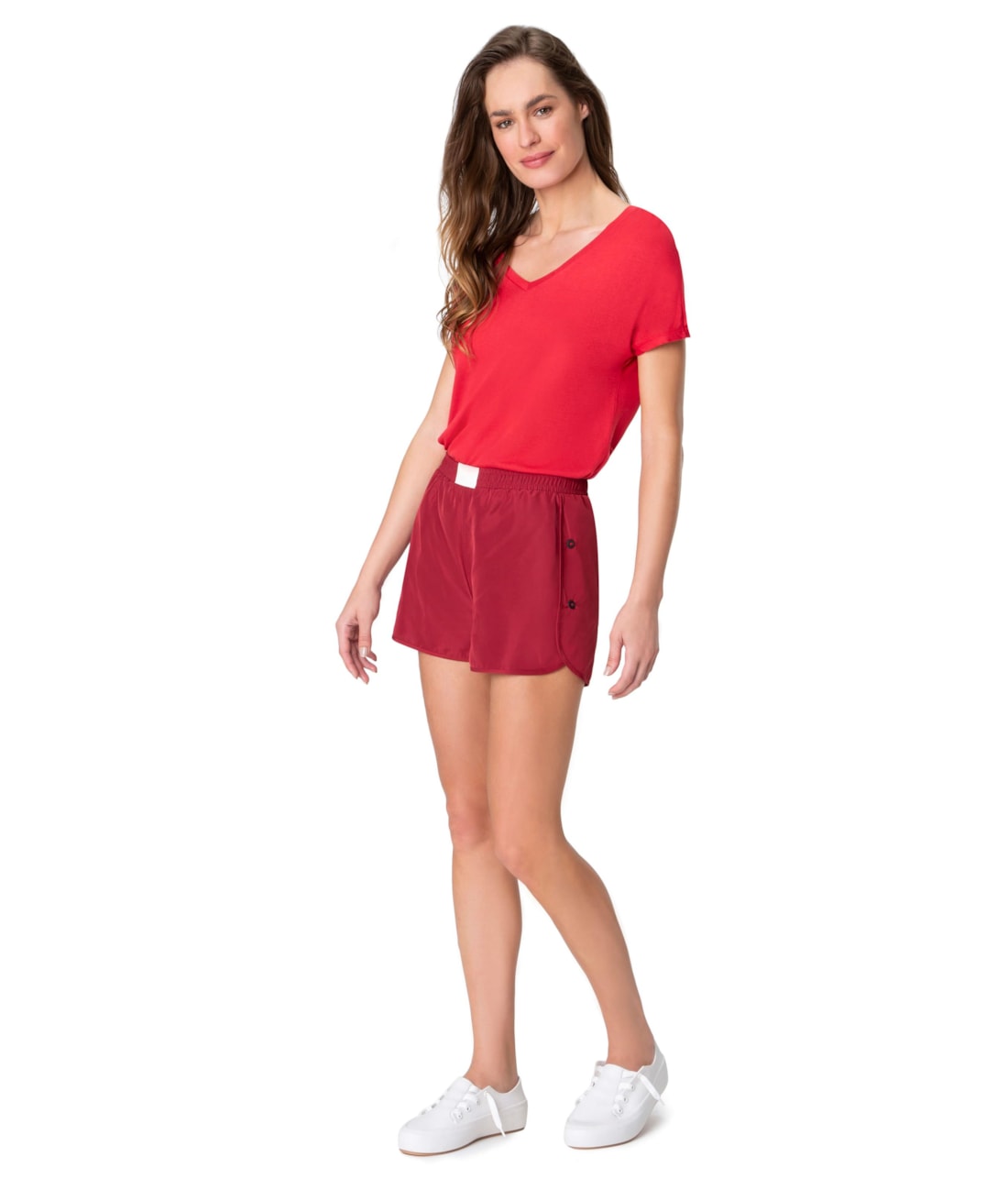 Short Holiday Nylon Vermelho