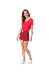 Short Holiday Nylon Vermelho