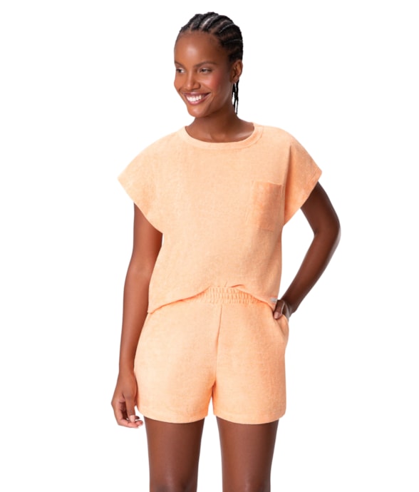 Short Holiday Terry Coral