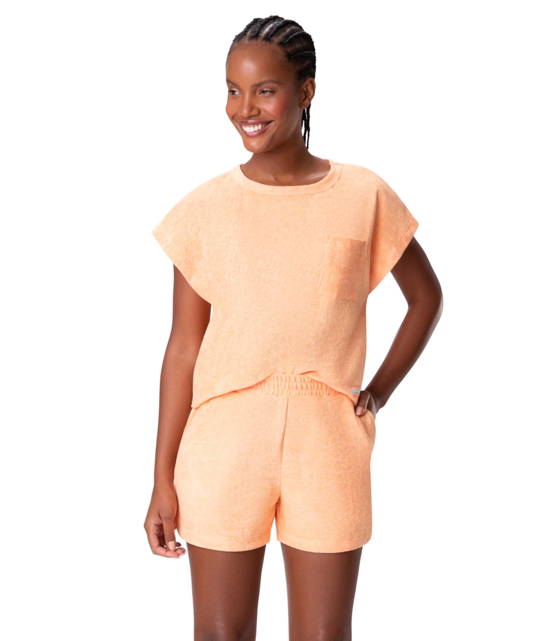 Short Holiday Terry Coral