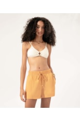 Short Linho Blend Amarração Caramelo