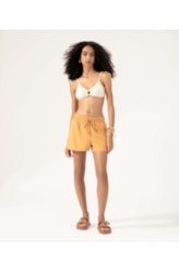 Short Linho Blend Amarração Caramelo