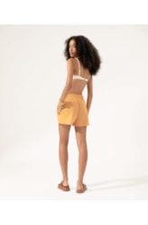 Short Linho Blend Amarração Caramelo