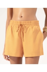 Short Linho Blend Amarração Caramelo