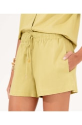 Short Linho Blend Amarração Pistache