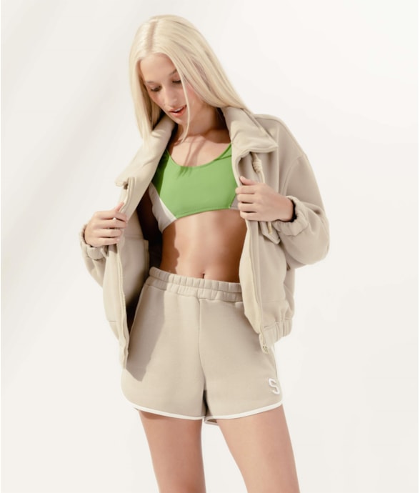 Short Moletom Velvet Areia