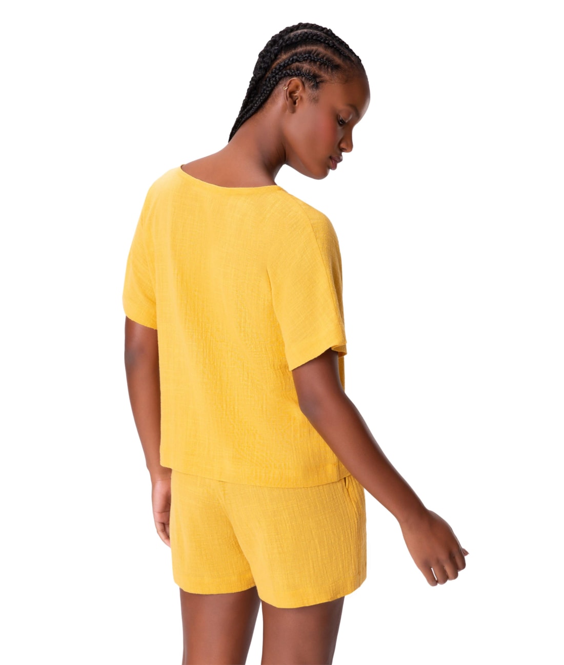 Short Resort Básico Washed Amarelo
