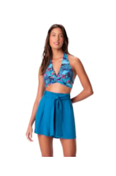 Short Resort Com Pregas Light Visco Azul Bic