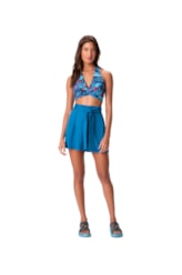 Short Resort Com Pregas Light Visco Azul Bic