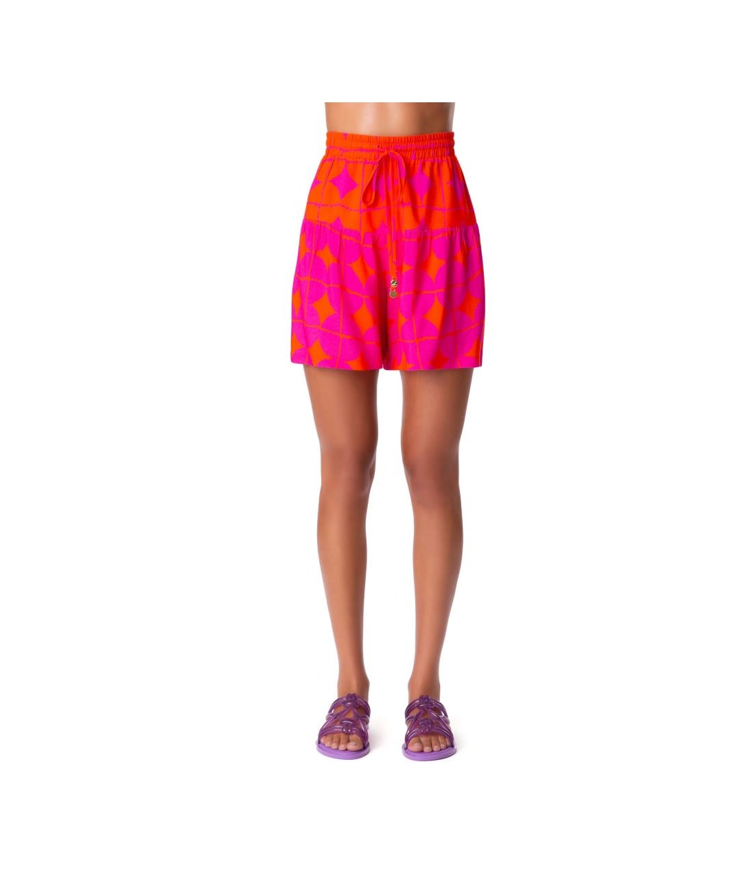Short Resort Estampa Sari Bicolor Pink